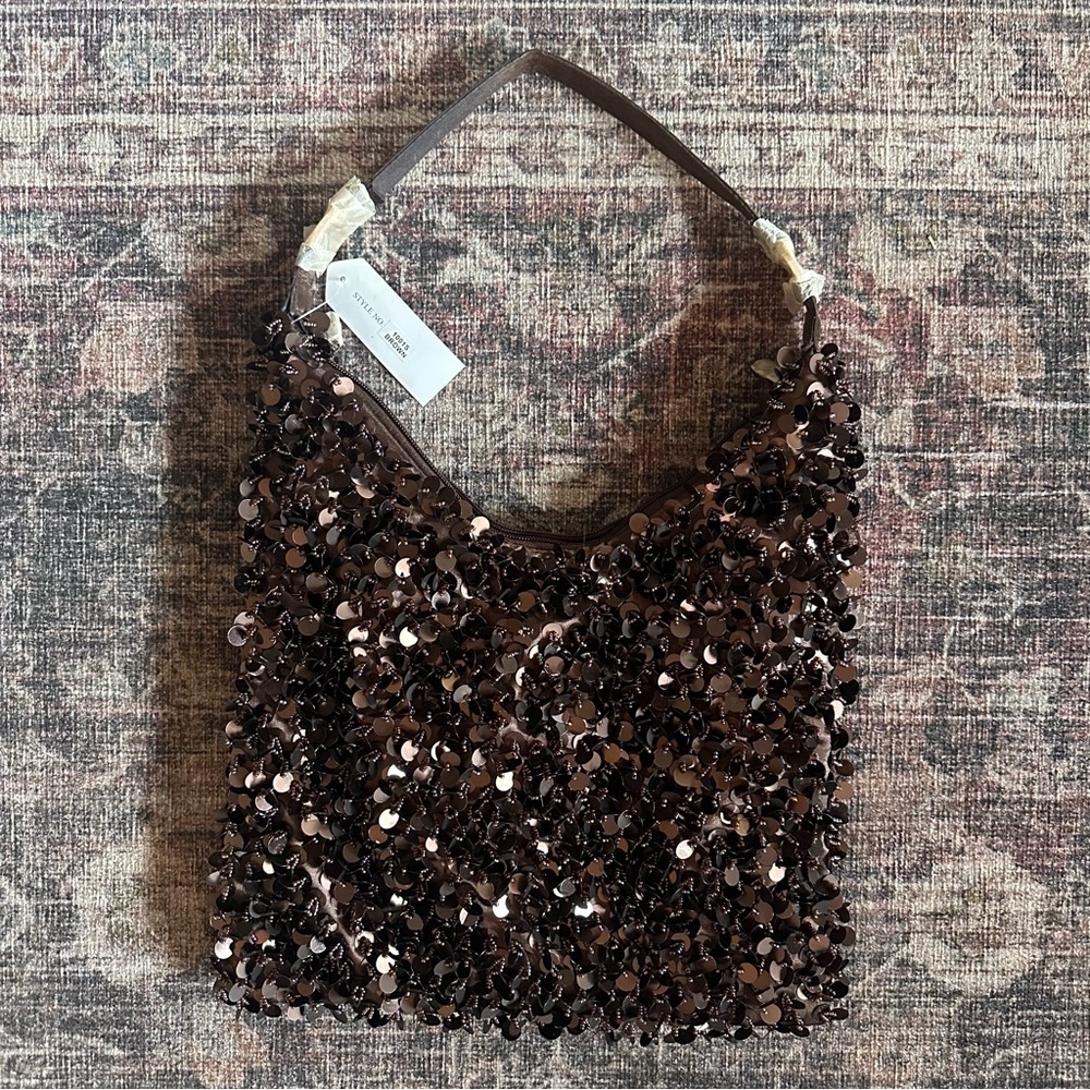 Tianni Brown Sequin Purse